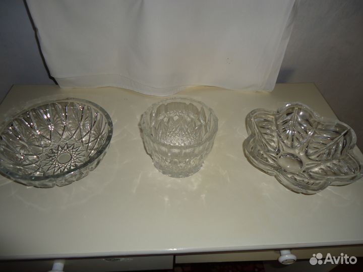 Различные вазы, конфетницы. Хрустальные также