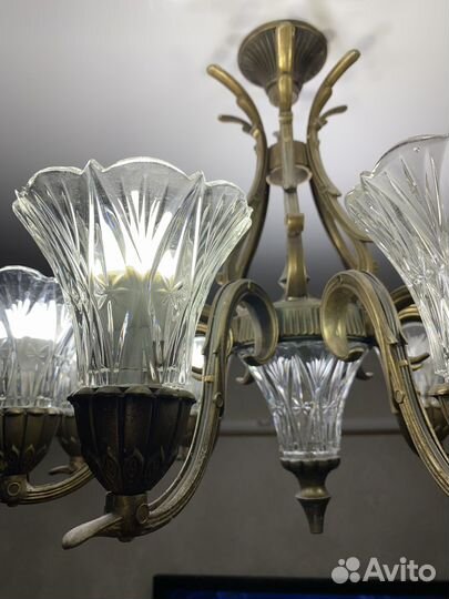 Хрустальная люстра СССР винтажная