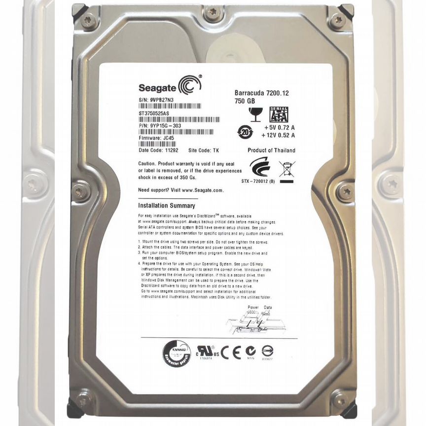 [ST3750525AS] Жесткий Диск Seagate 750gb Sata3 3,5 St3750525as