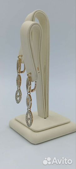 Золотые серьги с бриллиантами 583 пробы