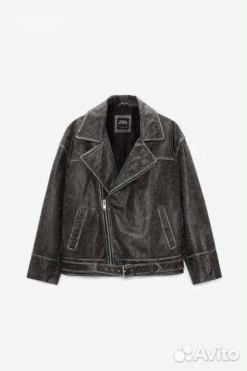 Винтажна косуха кожанная куртка Zara оригинал
