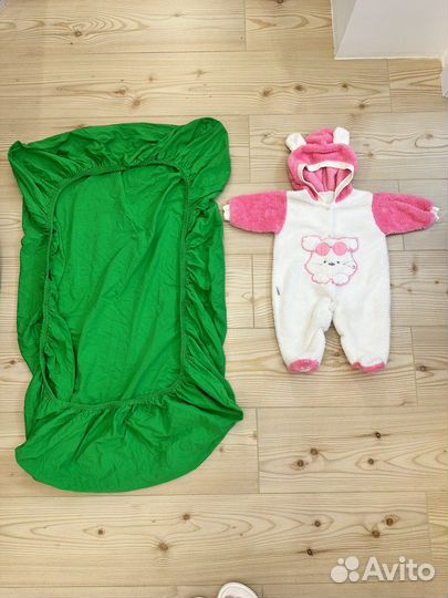 Икеа-2 простыни,плед,пелёнка в детскую кроватку