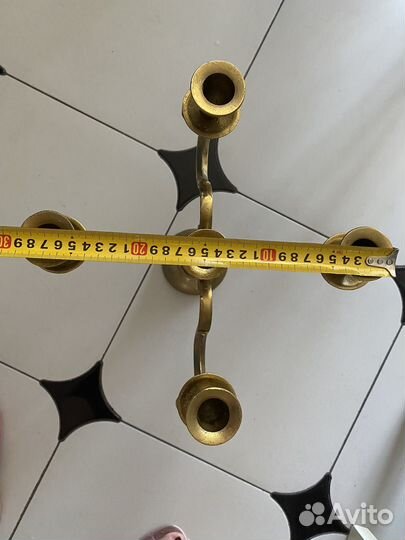 Stilars Италия Подсвечник латунь канделябр 42см