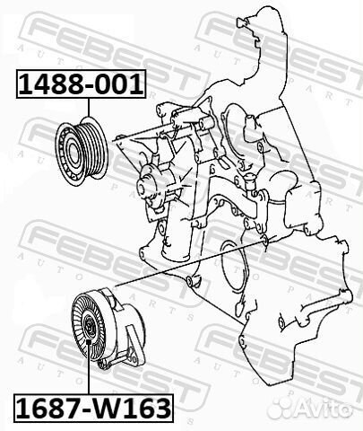 Ролик натяжной приводного ремня 1687W163 Febest