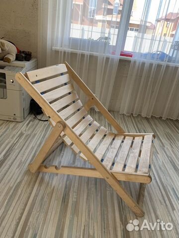 Шезлонг лежак деревянный