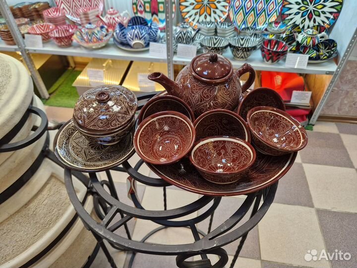 Сервиз, чайный, узбекская посуда, пиала, ляган