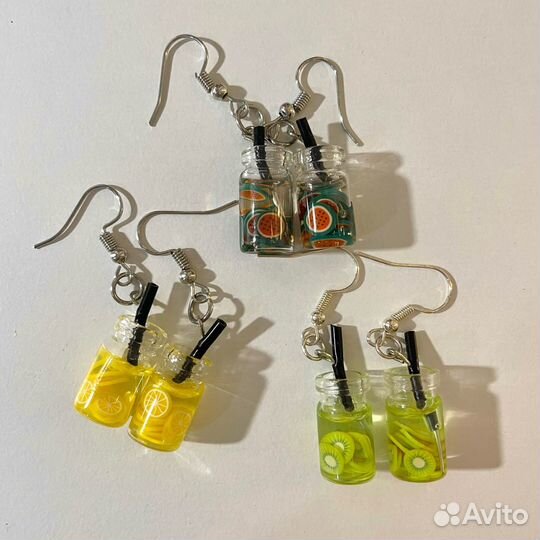 Серьги в виде напитков