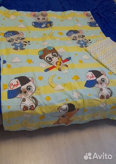 Бортики подушки в детскую кроватку + постельное