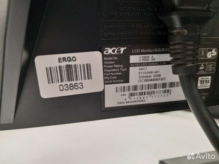 Монитор Acer 19 v193w a