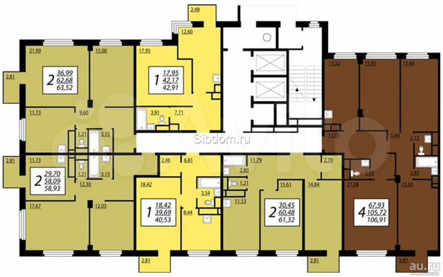 Дом авиаторов планировка 1-к квартира, 40 м², 4/17 эт. на продажу в Красноярске Купить квартиру Авито