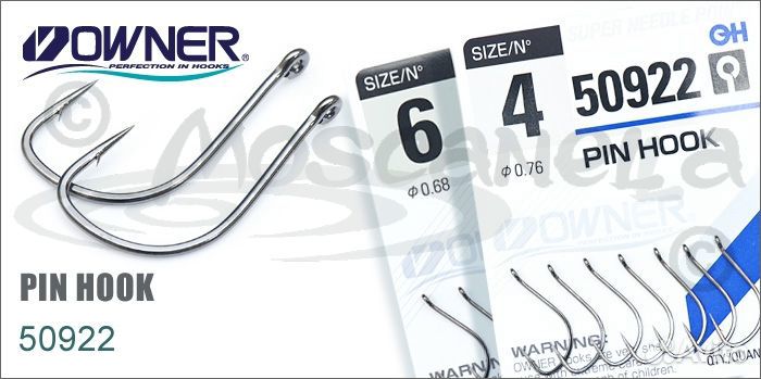 Крючки owner 50922 PIN hook (BC) №10 черн (10шт.па