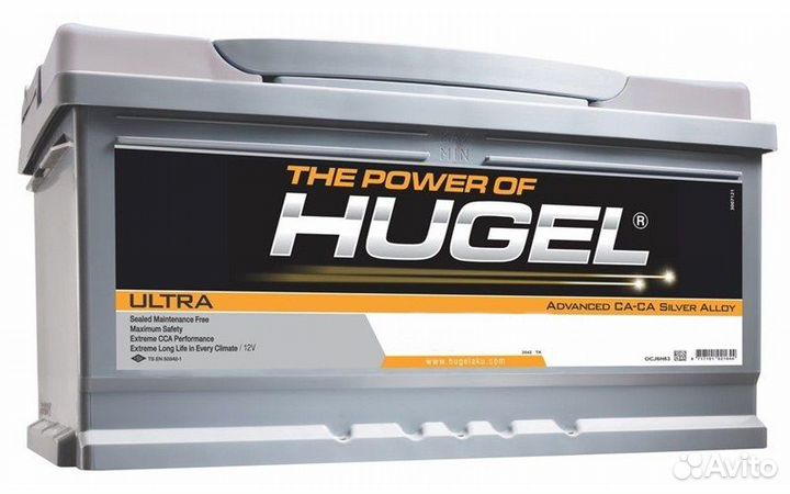 Аккумулятор 100 AH (860A) Hugel Ultra