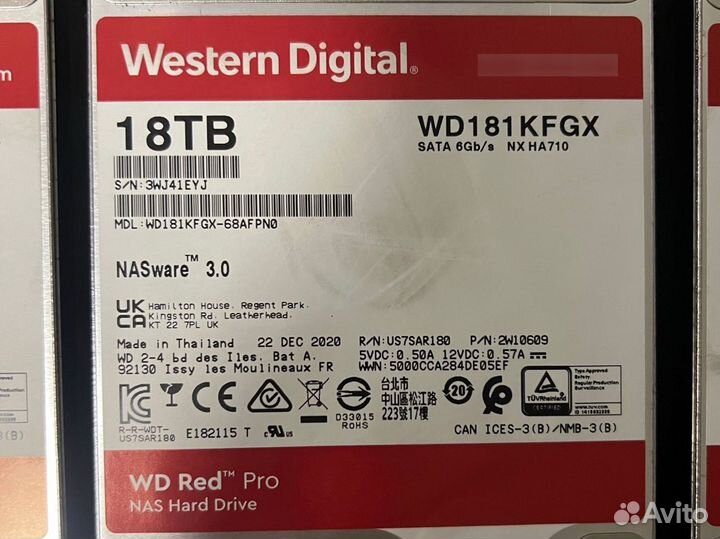 Жесткий диск Western Digital 18 TB WD Red Pro