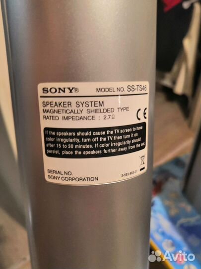 Колонки sony SS TS46 +саб SS WS42+ усилитель