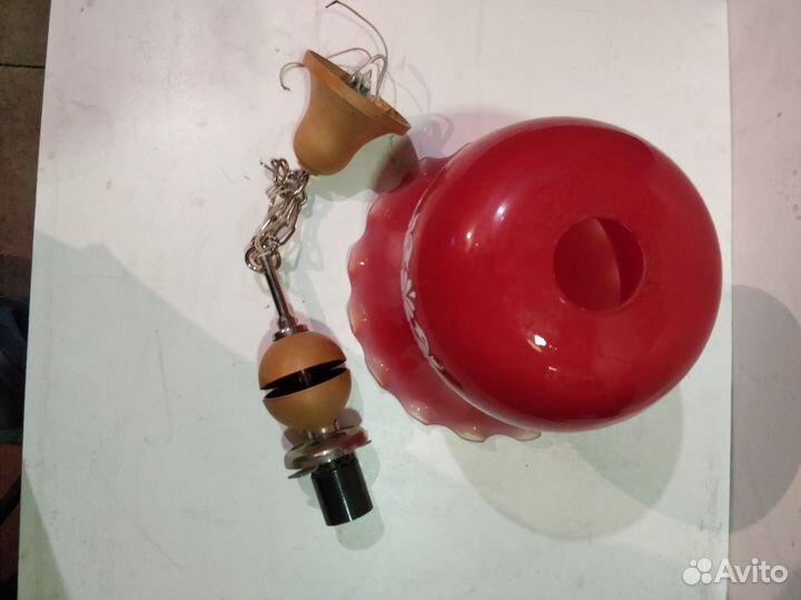Люстра потолочная СССР красная