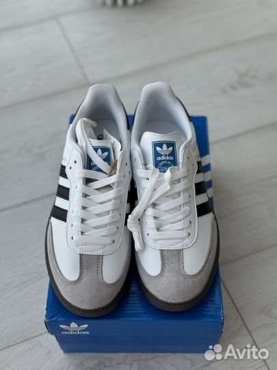 Кроссовки кеды белые кожаные женские Adidas Samba