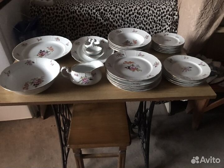 Сервиз столовый Чехословакия Мейсенский букет