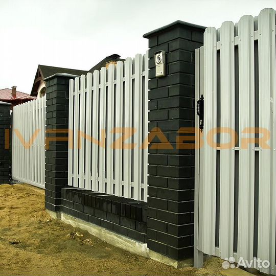 Забор из евроштакетника в Юже