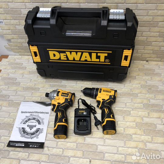 Ударная дрель шуруповерт+винтоверт Dewalt 2в1