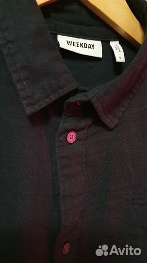 Темно-синяя рубашка Weekday S