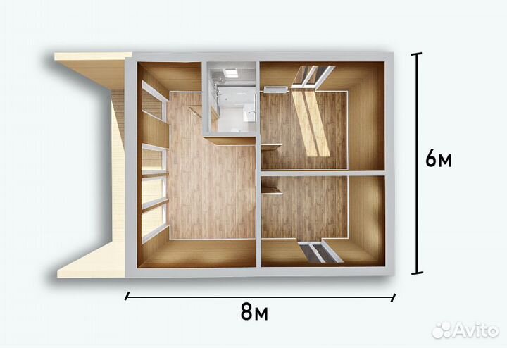 Модульный дом с Террасой 6х8 Готовый