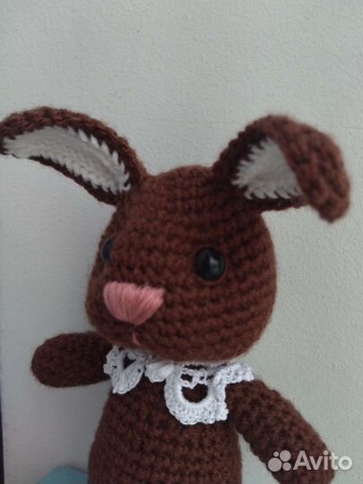 Милый кролик Ося в кружевном воротничке, 17 см