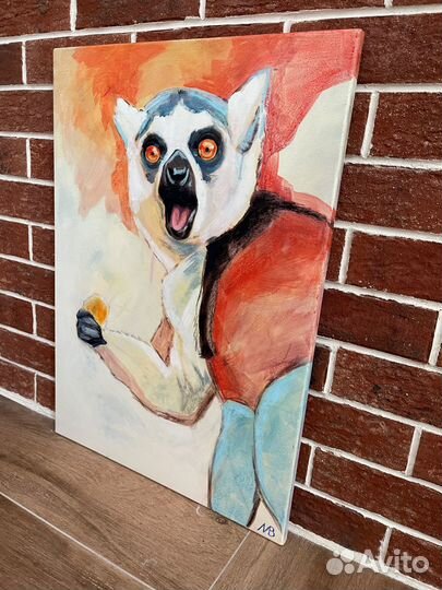 Яркая картина с животными 50*70 холст, масло