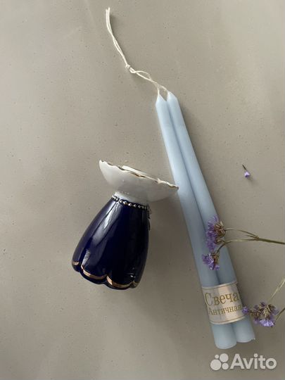 Подсвечник фарфор, кобальт