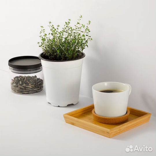 Новый бамбуковый поднос и пробковые подставки IKEA