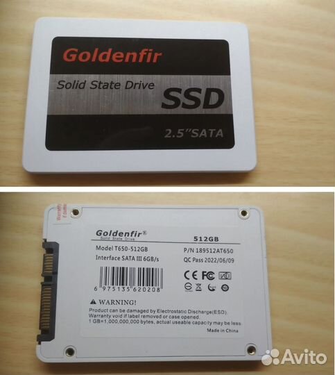SSD диск goldenfir 512 GB новый