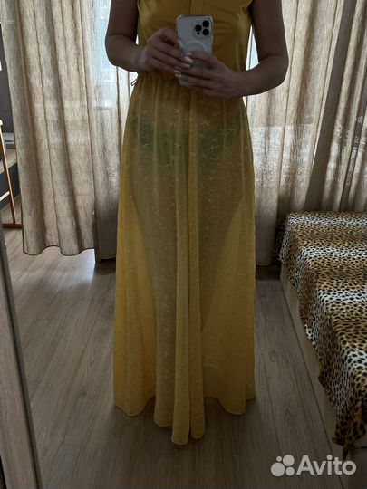 Платье желтое