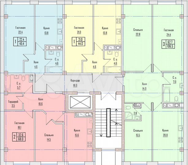 3-к. квартира, 106,5 м², 5/11 эт.