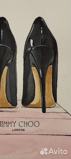 Картина акварель туфли