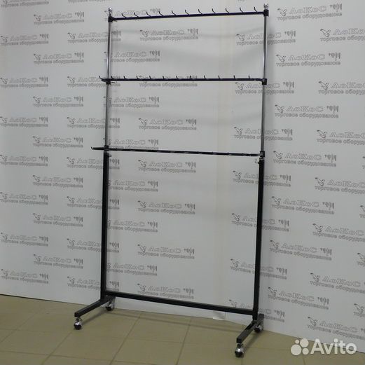 Вешало трехярусное с крючками L900мм H1700мм, ч