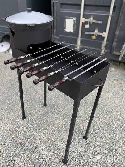 Мангал комбинированный с печью под казан