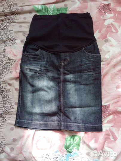 Юбка джинсовая для беременных