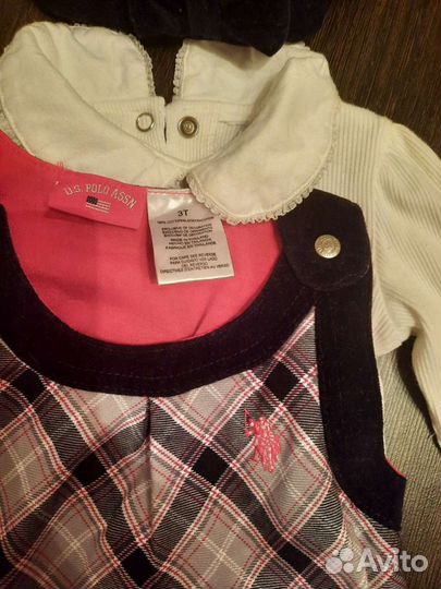 Костюм US Polo блузка беретка 98 рр
