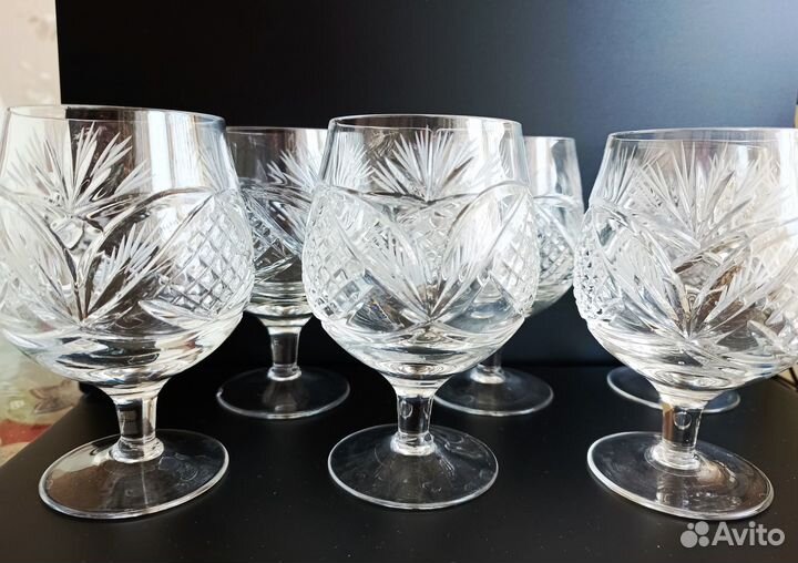 Новый набор высоких хрустальных бокалов 6 шт