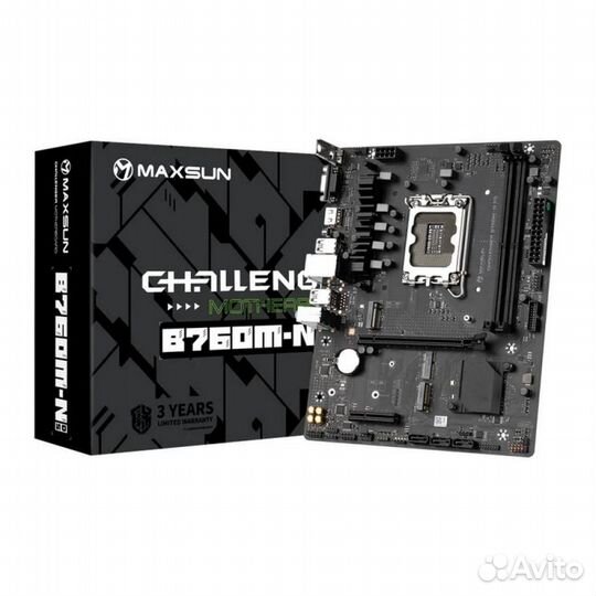 Материнская плата Maxsun MS-Challenger H610M, LGA 1700, H610, 2xDDR4, mATX, RTL 6940709698518