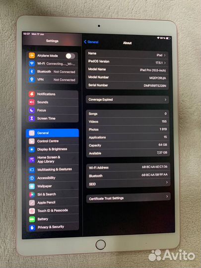 iPad pro 2017 64gb 10.5