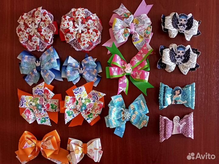 Бантики / заколки. 4 комплекта для школы и сада