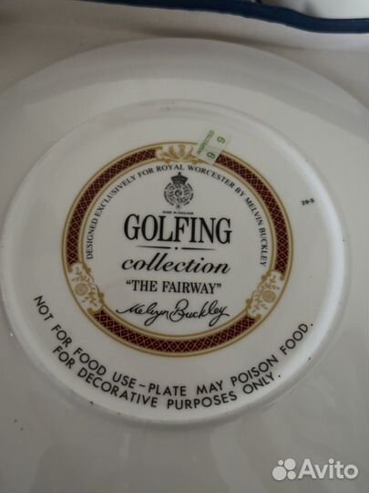 Тарелка гольф Royal Worcester, часы настольные