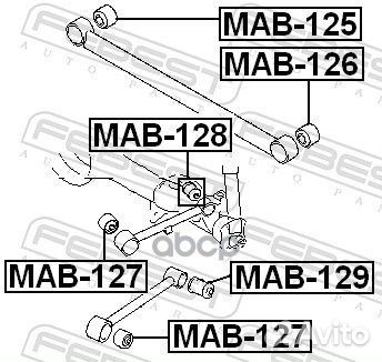 Сайлентблок задней поперечной тяги MAB126 Febest