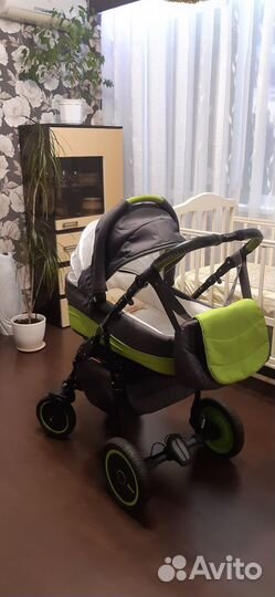 Коляска 2 в 1 Adamex Enduro графит/зелёный