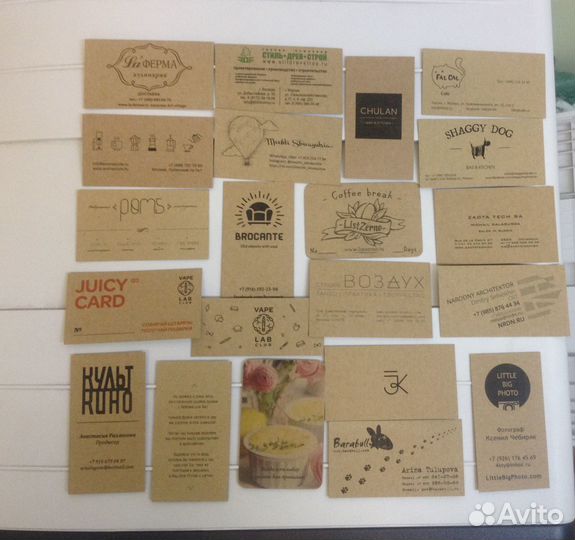 Визитки и бирки крафт