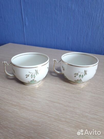 Фарфоровые чашки СССР - 2шт (воздушный фарфор)