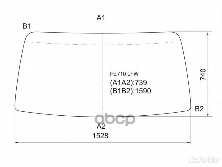Стекло лобовое (В резинку) Dongfeng 1044 04-19