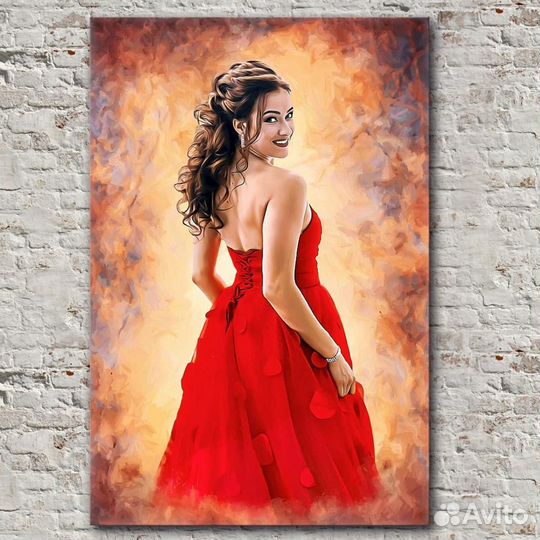 Портрет по фото на холсте