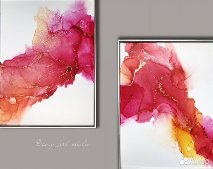 Картина интерьерная алкогольные чернила