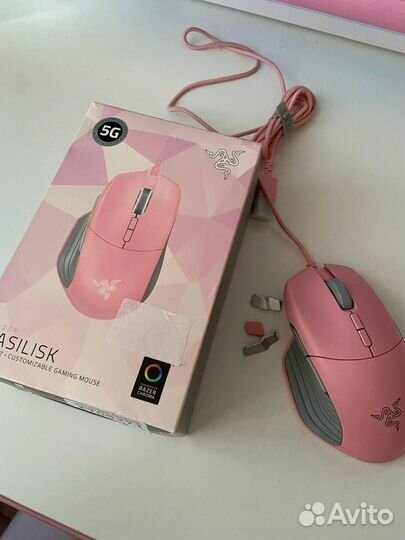 Игровая проводная мышь Razer Basilisk quartz pink